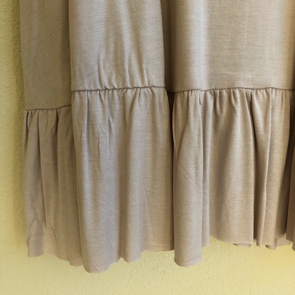 BEIGE ruffle hem swing mini dress w/pockets NWT - Picture 8 of 8